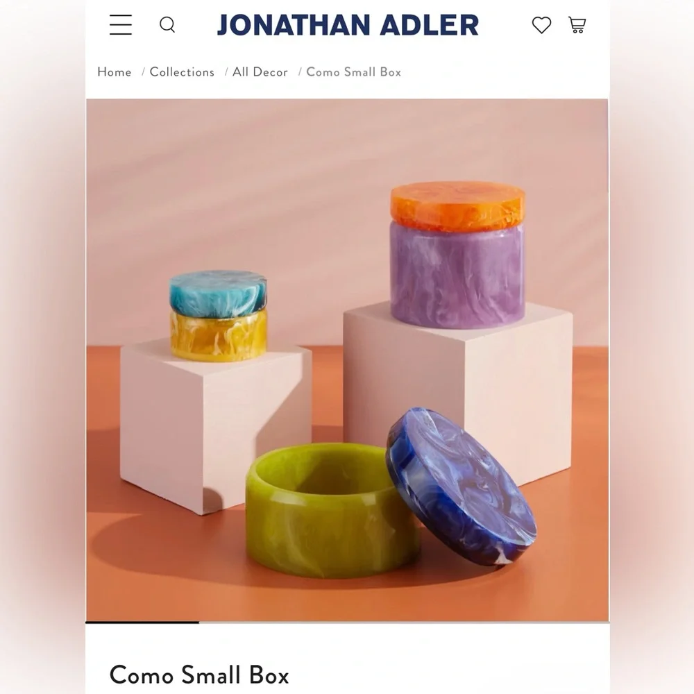 Jonathan Adler Blue and Yellow Como Small Box - Picture 3 of 9